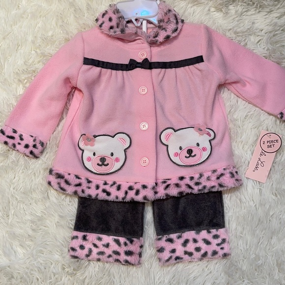 NWT! Little Lass Pink Bear Outfit (2pc) 6/9 mo